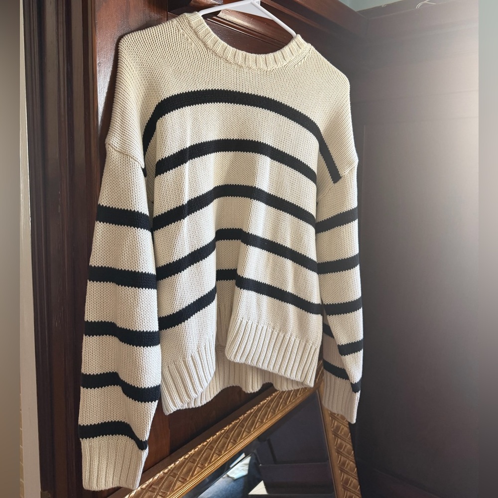 GAP Striped Knit Sweater - Black and White